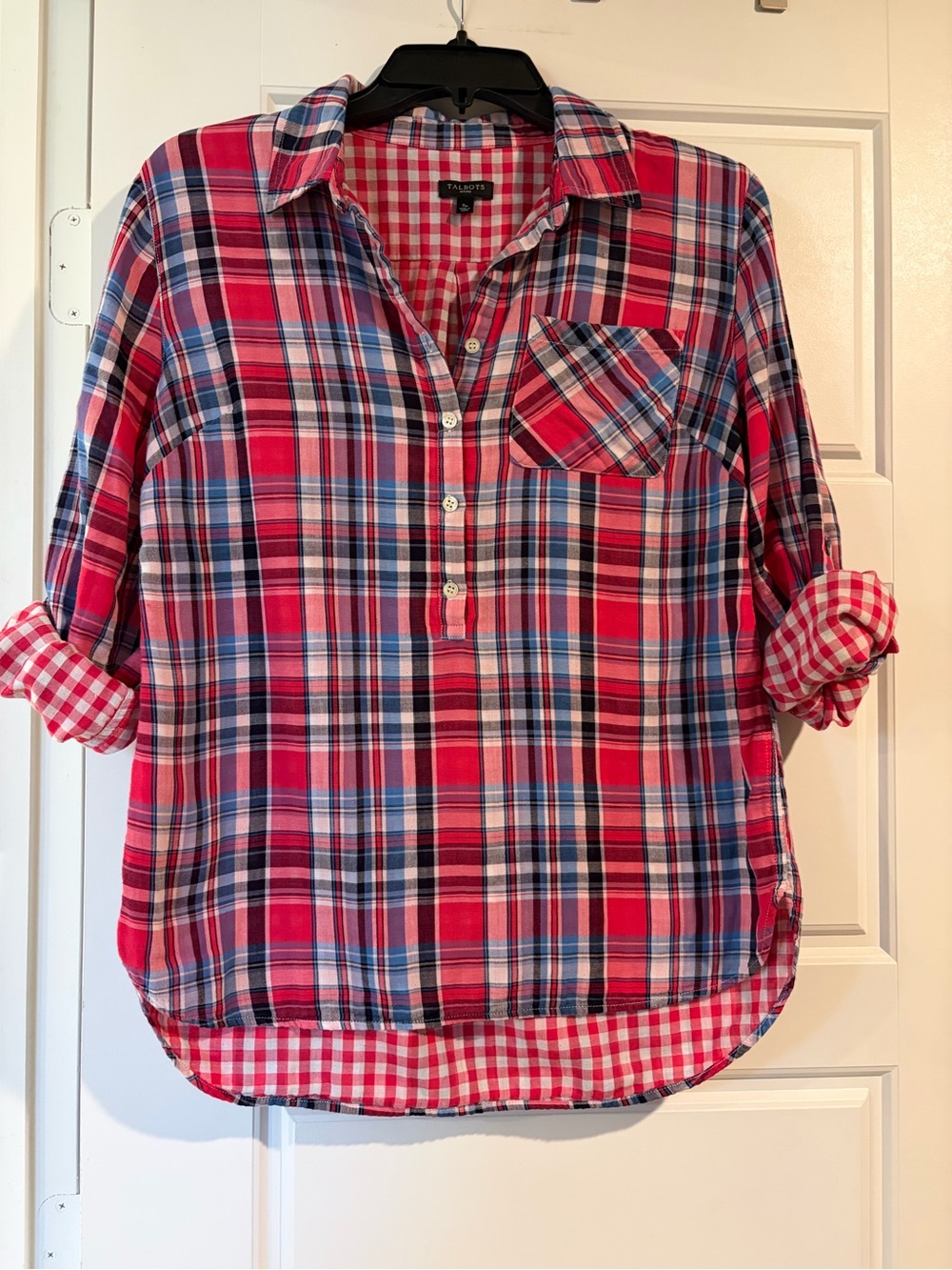 Talbots | Cotton Plaid and Gingham Americana Coastal Preppy Popover | Sz SP